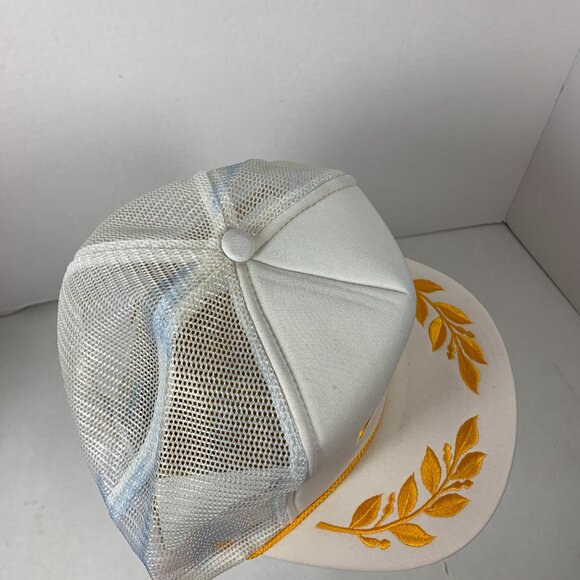 Vintage HAWAII HAWAIIAN Headwear Embroidered Gold Leaf & Rope Snap Back Hat - Picture 5 of 11